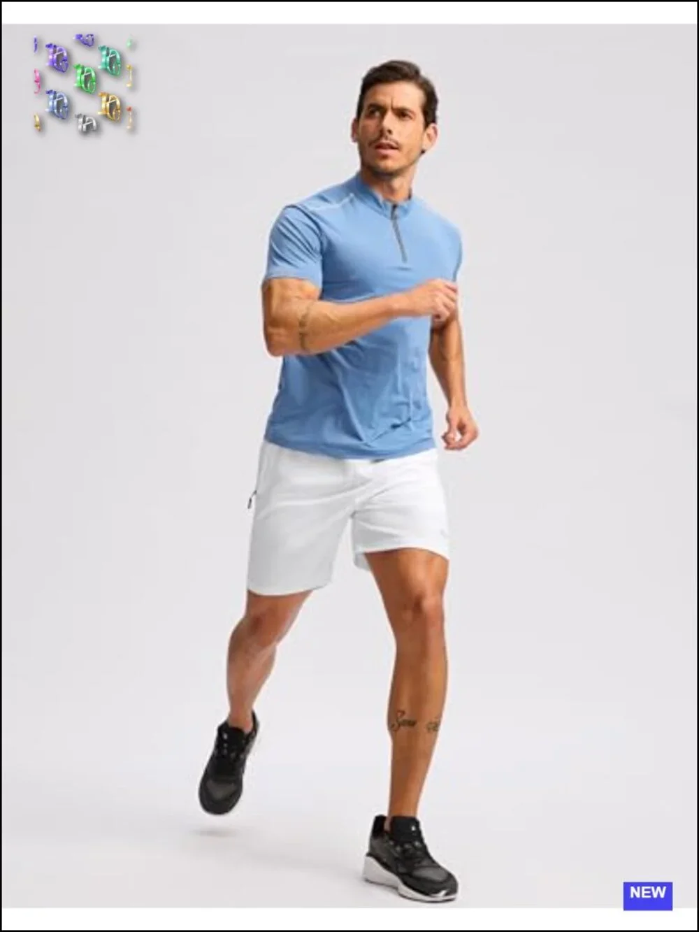 Men's 5/7 Athletic Running Shorts with 3 Zipper Pockets